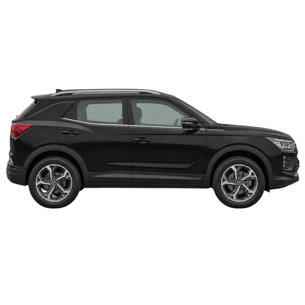SsangYong Korando 2020 preto, vista lateral (voltada para a direita)