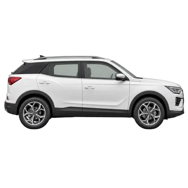 SsangYong Korando 2020 branco, vista lateral (voltada para a direita)