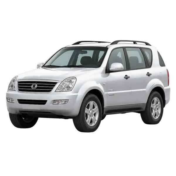 SsangYong Rexton 2004 argent, vue trois-quarts avant (orienté vers la gauche)