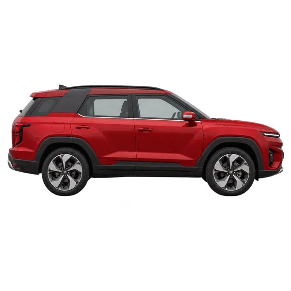 SsangYong Torres EVX 2025 rouge, vue profil (tourné vers la droite)