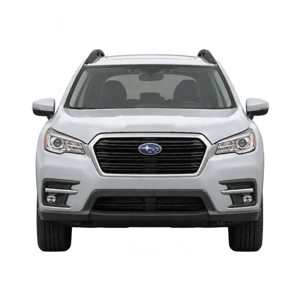 Subaru Ascent 2019 باللون فضي، منظر أمامي
