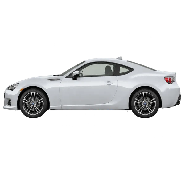 Subaru BRZ 2021 باللون فضي، منظر جانبي (متجه إلى اليسار)