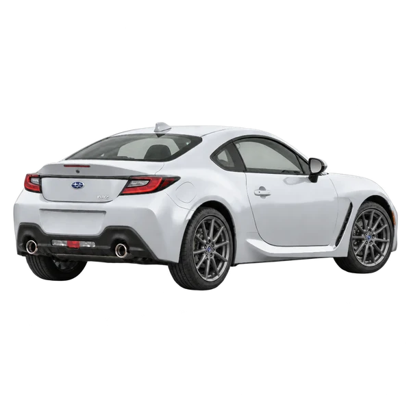 silver 2022 Subaru BRZ rear three-quarter (facing right) view