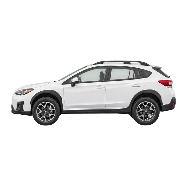 Subaru Crosstrek 2018 باللون أبيض، منظر جانبي (متجه إلى اليسار)