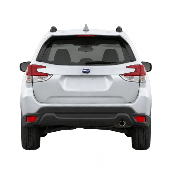Subaru Forester 2021 prata, vista traseira