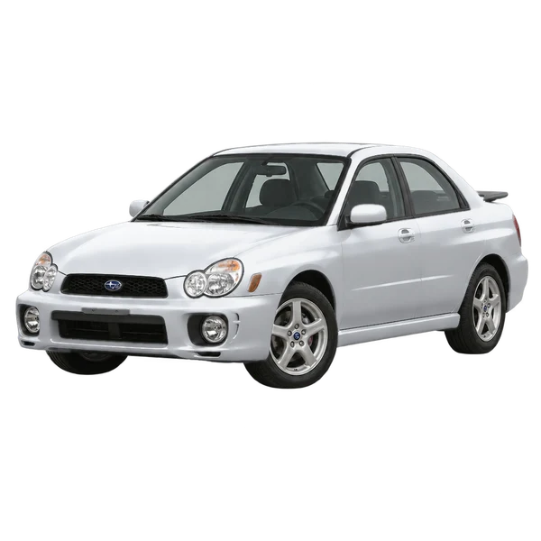2005 SUBARU IMPREZA — Front three-quarter (facing left), silver