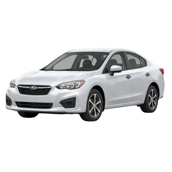 Subaru Impreza 2019 باللون فضي، منظر منظر أمامي بزاوية ثلاثة أرباع (متجه لليسار)