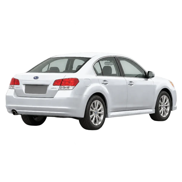 2012 Subaru Legacy in Silber, Ansicht: Dreiviertelansicht hinten (nach rechts gewandt)