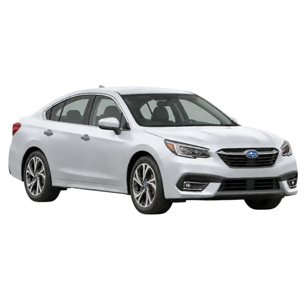 Subaru Legacy 2026 argent, vue trois-quarts avant (orienté vers la droite)