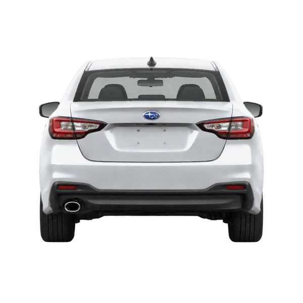 Subaru Legacy 2026 prata, vista traseira