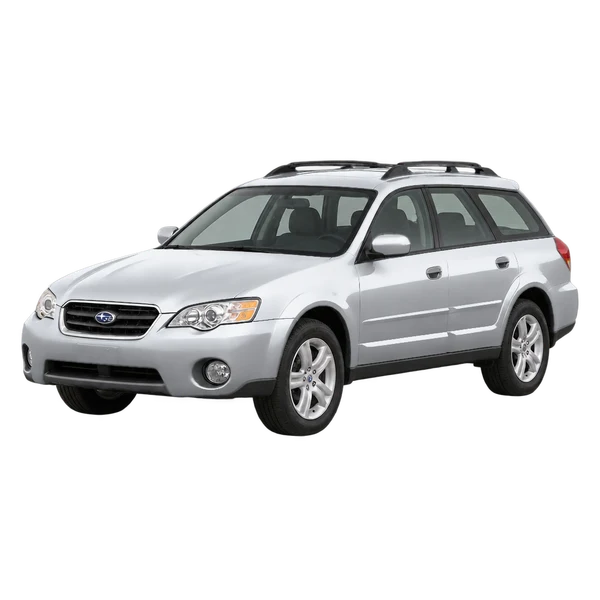 2009 SUBARU OUTBACK — Front three-quarter (facing left), silver
