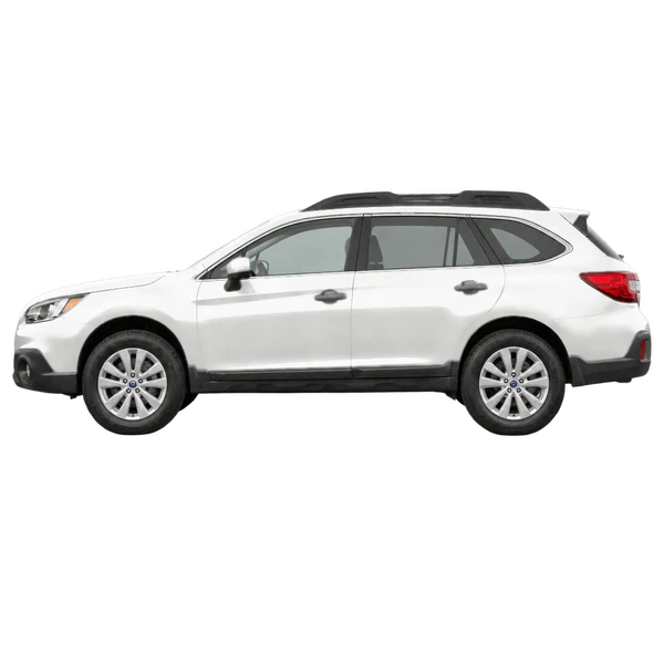 Subaru Outback 2017 blanc, vue côté (vers la gauche)