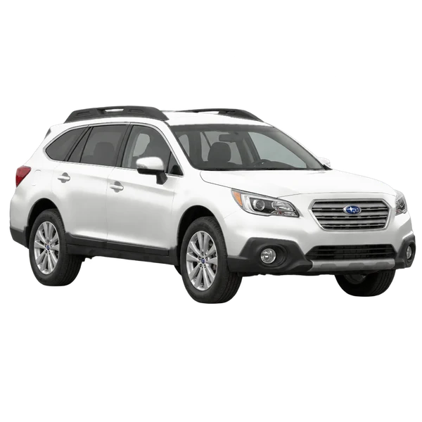 ホワイトの2018 Subaru Outback(フロントスリークォーター(左向き)ビュー)
