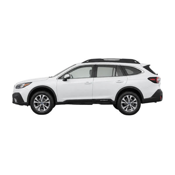 Subaru Outback 2021 en blanco, vista lateral (mirando a la izquierda)