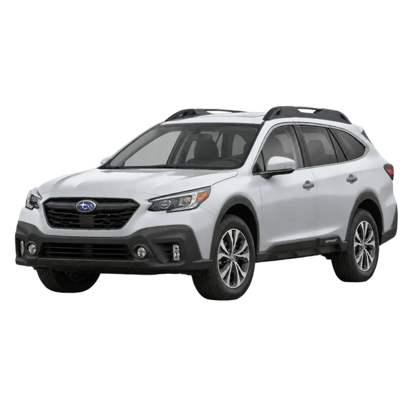 Subaru Outback 2023 prata, vista dianteira em três quartos (voltada para a esquerda)