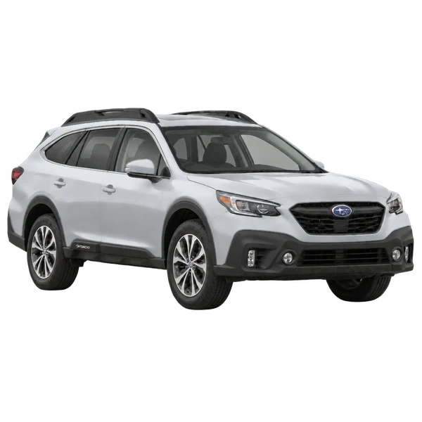 シルバーの2025 Subaru Outback（フロントスリークォーター（右向き）ビュー）