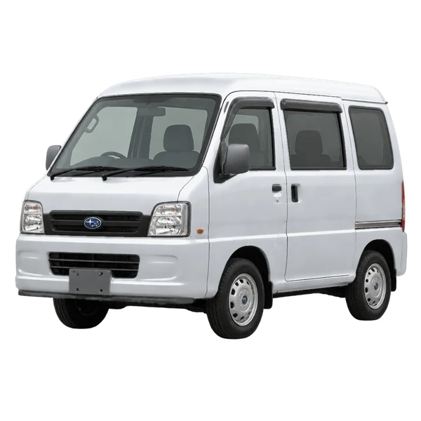 Subaru Sambar 2007 prata, vista dianteira em três quartos (voltada para a esquerda)