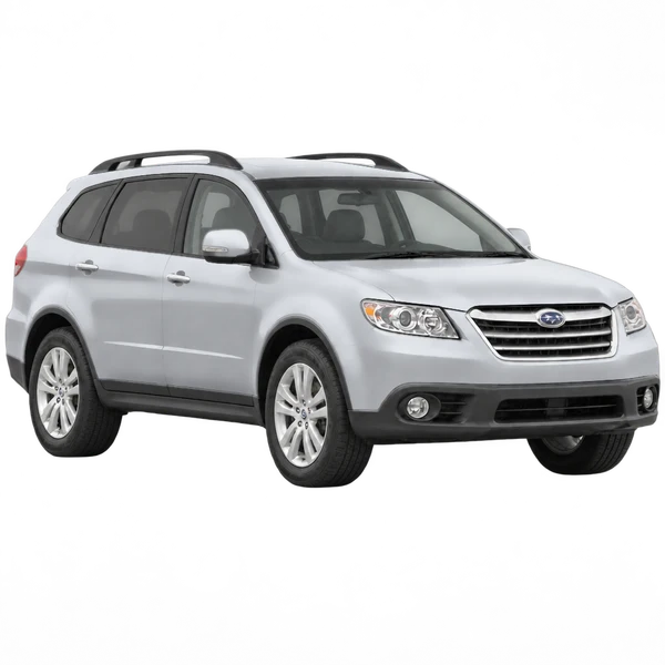 Subaru Tribeca 2014 prata, vista três quartos dianteiro (voltado para a direita)