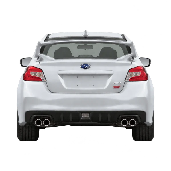 Subaru WRX STI 2017 باللون فضي، منظر من الخلف