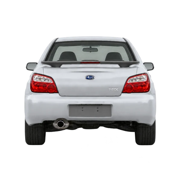 Subaru WRX 2003 باللون فضي، منظر من الخلف