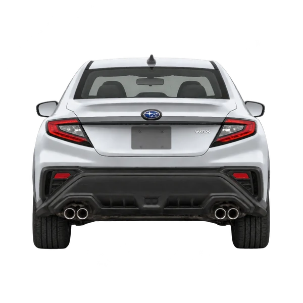 Subaru WRX 2024 باللون فضي، منظر من الخلف