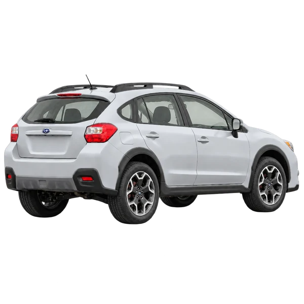 Subaru XV 2012 باللون فضي، منظر منظر خلفي بزاوية ثلاثة أرباع (باتجاه اليمين)