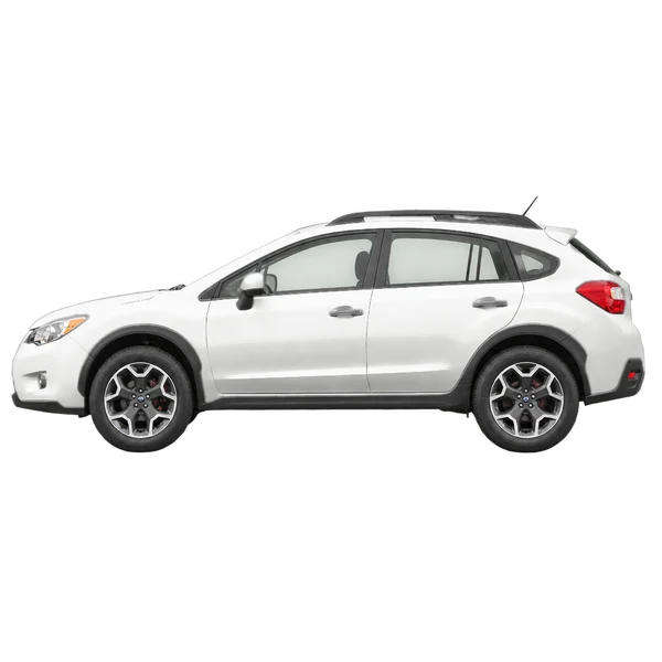 Subaru XV 2012 باللون أبيض، منظر جانبي (متجه إلى اليسار)