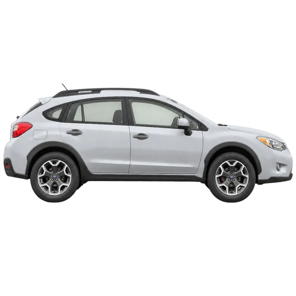 Subaru XV 2016 باللون فضي، منظر منظر جانبي (باتجاه اليمين)