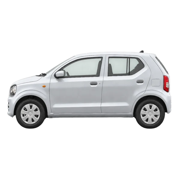 Suzuki Alto 2018 argent, vue côté (vers la gauche)