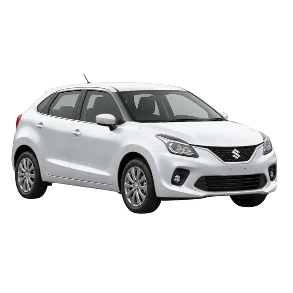 Suzuki Baleno 2018 en plateado, vista frontal tres cuartos (hacia la izquierda)