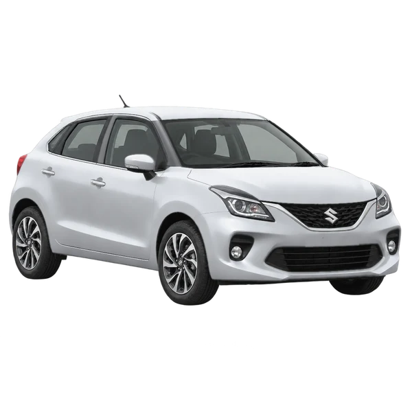 Suzuki Baleno 2021 en plateado, vista frontal tres cuartos (hacia la izquierda)