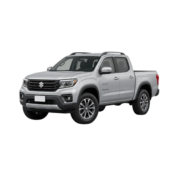 シルバーの2025 Suzuki Equator（フロントスリークォーター(左向き)ビュー）