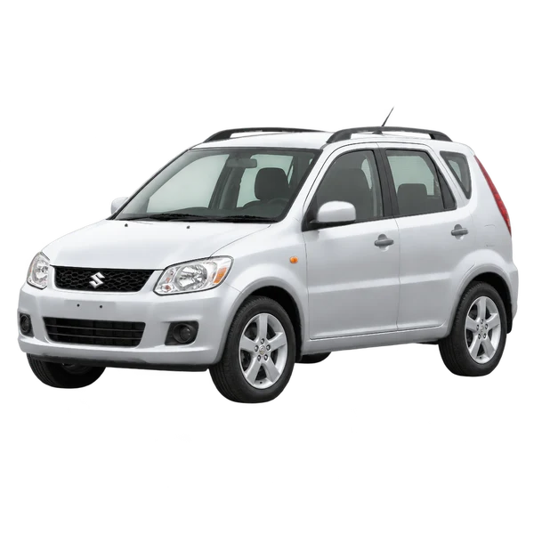 Suzuki Ignis 2007 prata, vista dianteira em três quartos (voltada para a esquerda)