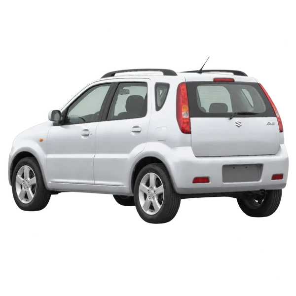 Suzuki Ignis 2007 prata, vista três quartos traseira (voltada para a esquerda)