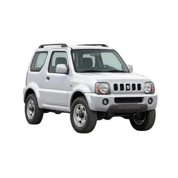 Suzuki Jimny 2001 argent, vue trois-quarts avant (orienté vers la droite)