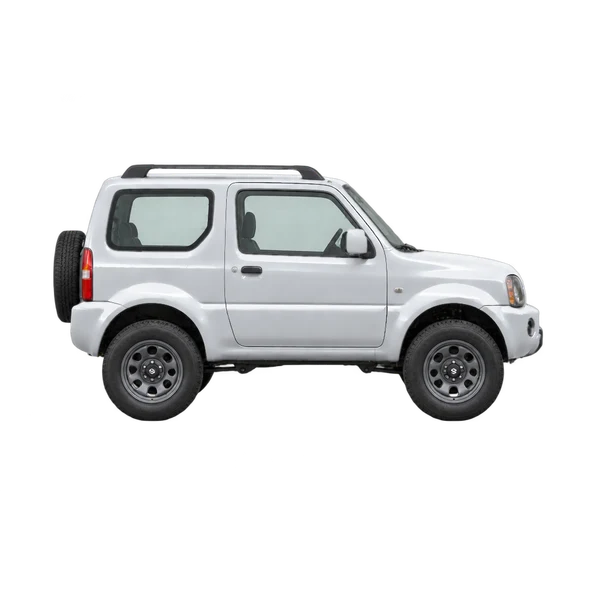 Suzuki Jimny 2001 argent, vue profil (tourné vers la droite)