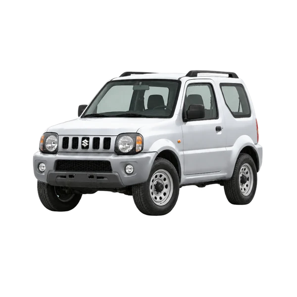 Suzuki Jimny 2005 argent, vue trois-quarts avant (orienté vers la gauche)