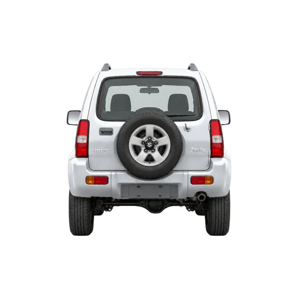 Suzuki Jimny 2007 باللون فضي، منظر من الخلف