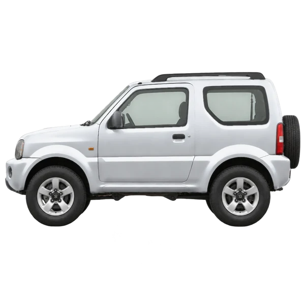 Suzuki Jimny 2008 prata, vista lateral (voltada para a esquerda)
