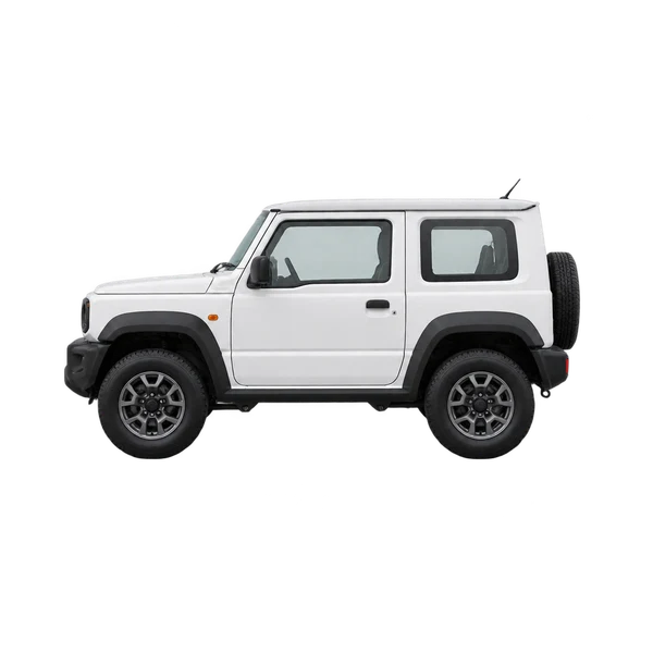 Suzuki Jimny 2024 blanc, vue côté (vers la gauche)