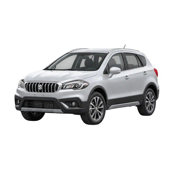 Suzuki S-Cross 2018 argent, vue trois-quarts avant (orienté vers la gauche)