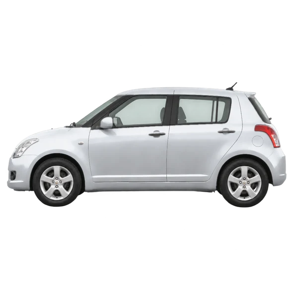 Suzuki Swift 2006 prata, vista lateral (voltada para a esquerda)
