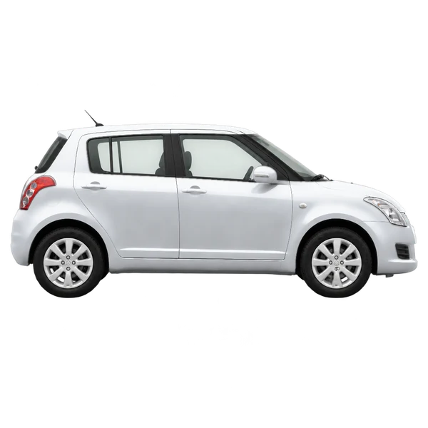 Suzuki Swift 2011 prata, vista lateral (voltada para a direita)