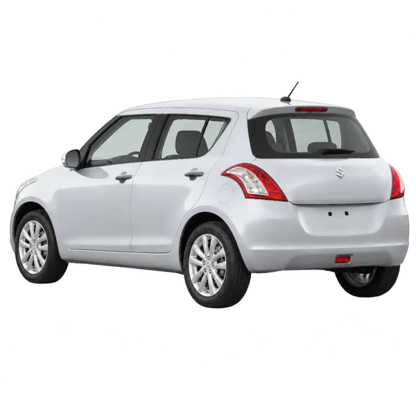 2012 Suzuki Swift in Silber, Ansicht: Dreiviertelansicht von hinten (nach links gerichtet)