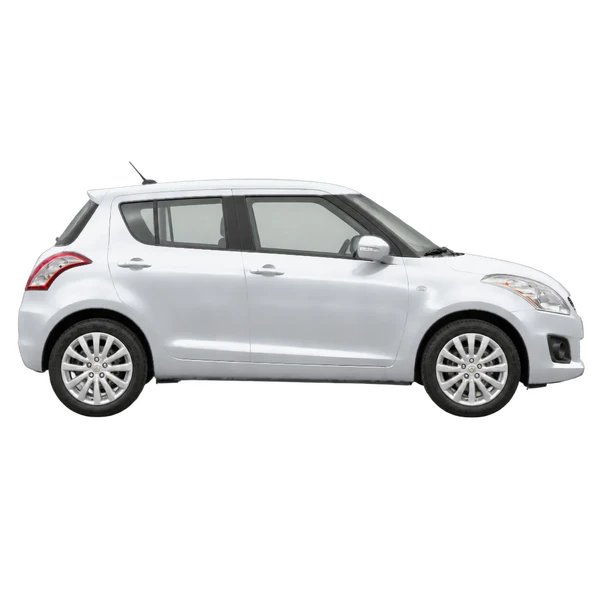 Suzuki Swift 2017 باللون فضي، منظر منظر جانبي (باتجاه اليمين)