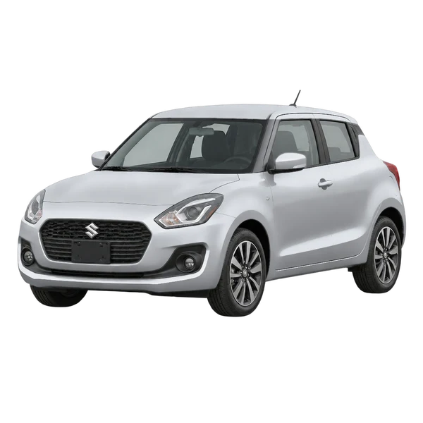 2019 Suzuki Swift in Silber, Ansicht: Dreiviertelansicht vorne (nach links gerichtet)