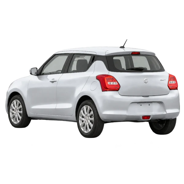シルバーの2020 Suzuki Swift(リア斜め(左向き)ビュー)