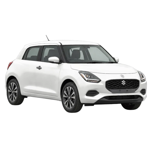 Suzuki Swift 2024 en blanco, vista frontal tres cuartos (hacia la izquierda)