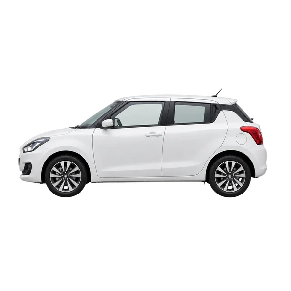 Suzuki Swift 2024 en blanco, vista lateral (mirando a la izquierda)