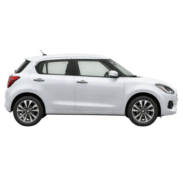 Suzuki Swift 2025 prata, vista lateral (voltada para a direita)